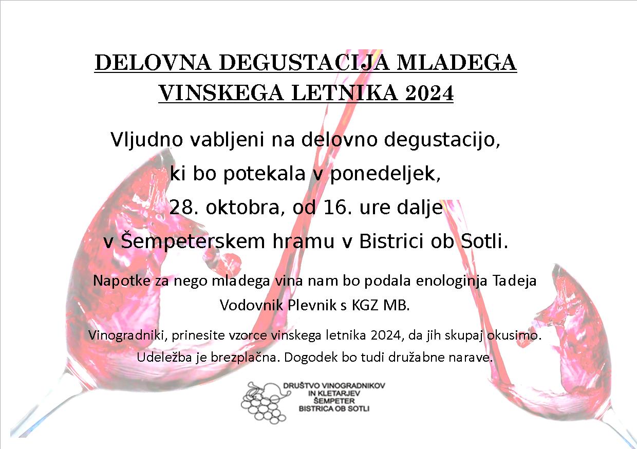 Delovna degustacija mladega vinskega letnika 2024